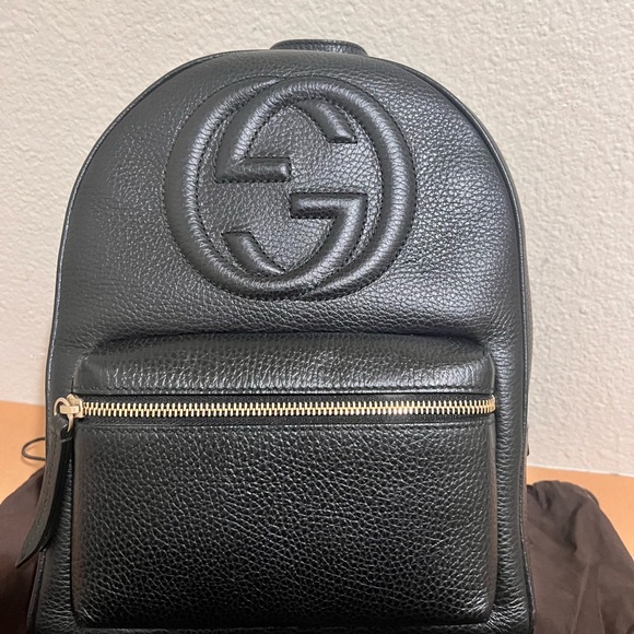 Gucci Black Pebbled Leather Backpack - Picture 6 of 10